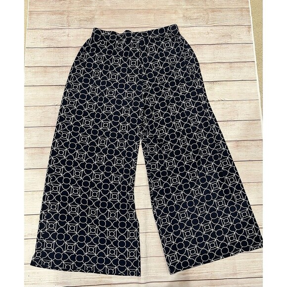 Dressbarn Capri Wide Leg Pull On Printed Stretch Pants Size Large - Picture 3 of 6